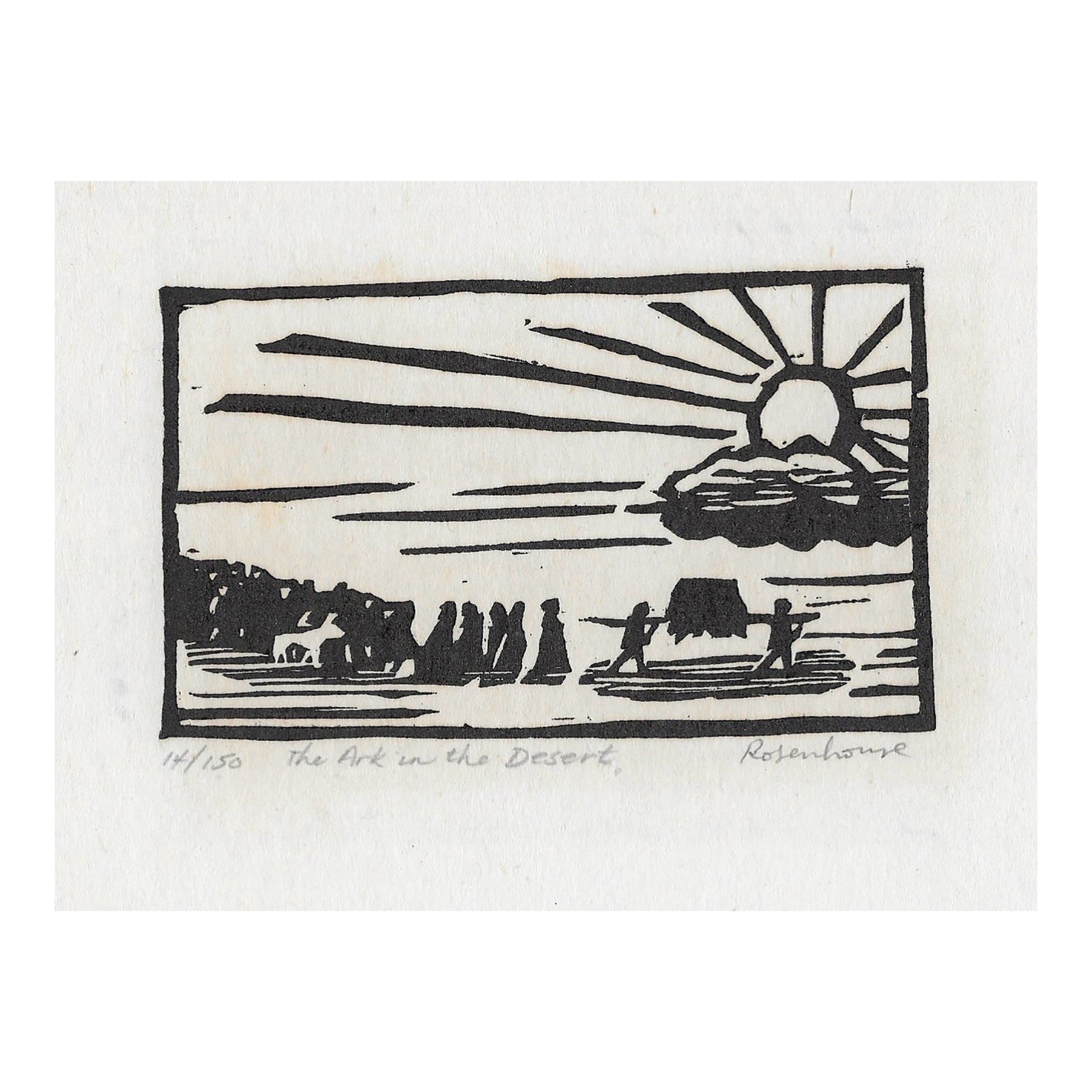 1966 Irwin Rosenhouse Ark in the Desert Woodblock | Chairish