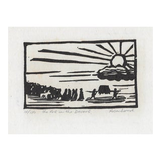 1966 Irwin Rosenhouse Ark in the Desert Woodblock For Sale