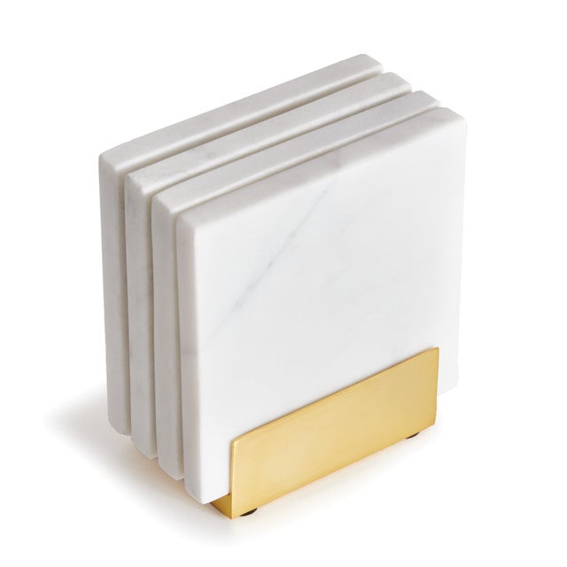 Nothing says cool sophistication likeWhite marble. Keep this set of 4 coasters around the house and protect your furniture...