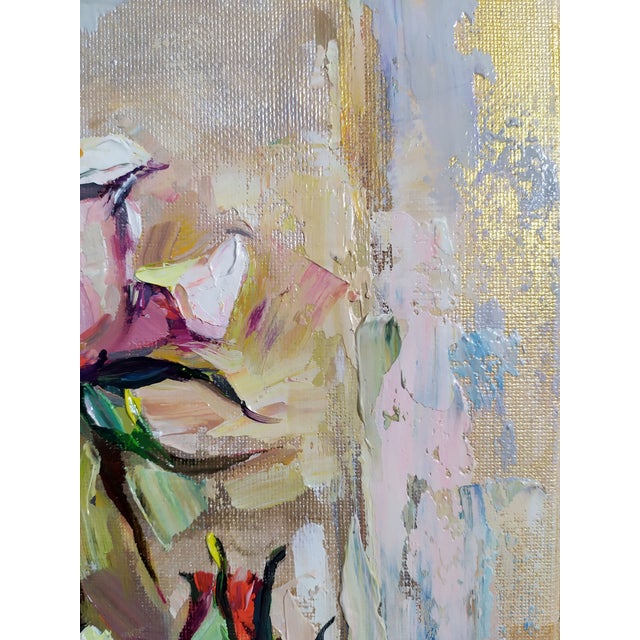 Svitlana Tkachuk Rose Still Life Original Painting Oil on Canvas For Sale - Image 11 of 14
