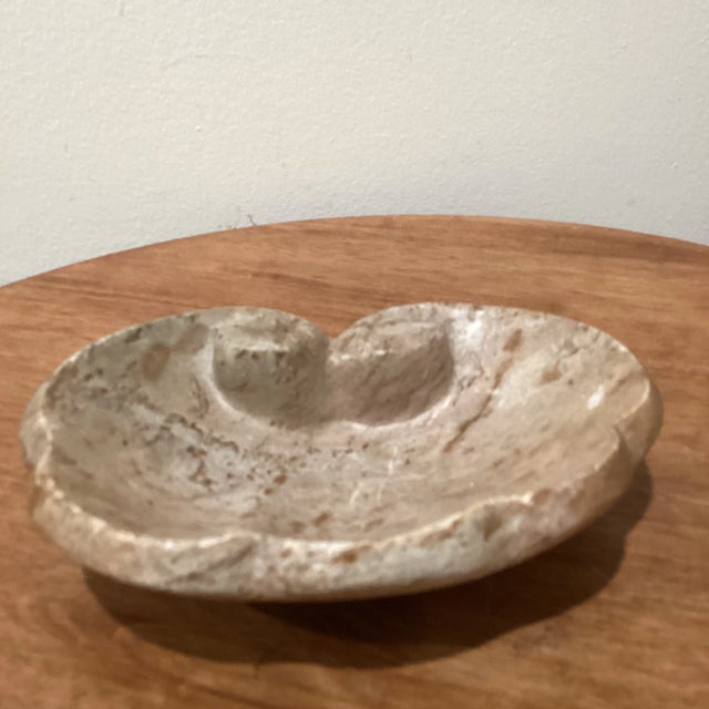 Early 20 th Century Handcrafted Marble Decorative Bowl With Scalloped Edges There’s beautiful veining throughout the...