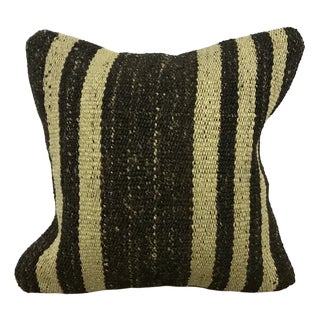 Stripe Handwoven Vintage Kilim Cushion Cover, 1960s For Sale