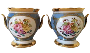 French Porcelain Cachepots - A Pair