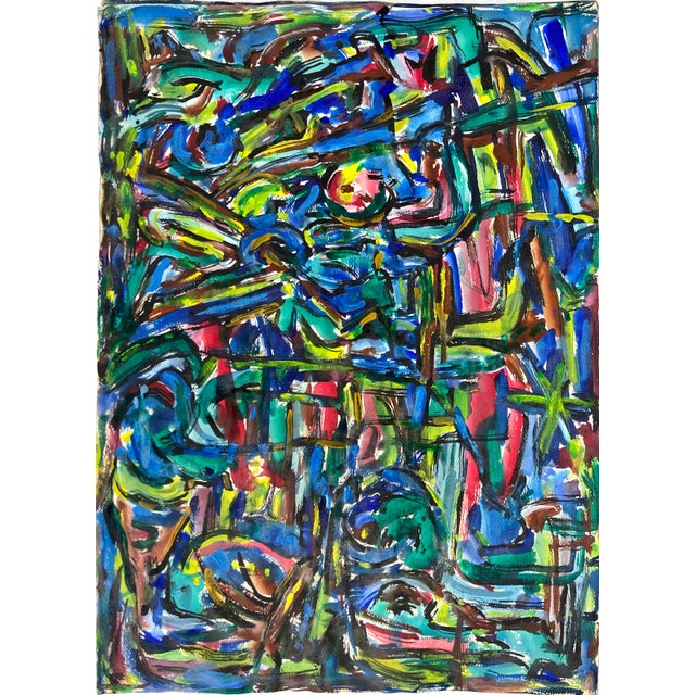 Abstract Expressionist Bay Area Fauvist Oil on Paper Honora Berg Berkeley 1959 San Francisco Bay area abstract...