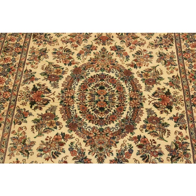 English 1980s Art Nouveau Ivory/Pink Wool Rug - 4'1 X 6'2 For Sale - Image 3 of 8