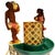 Ceramic Mid 20th Century Mid-Century Hawaiian Themed Brass & Ceramic Tv Lamp & Planter by Sierra Columbia For Sale - Image 7 of 9