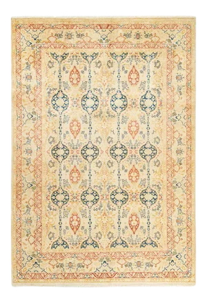 Mogul Collection Hand-Knotted Area Rug - Ivory 6' 1" x 8' 9"