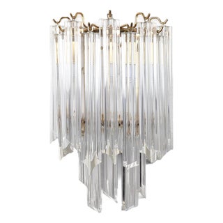 Brass and Murano Glass Wall Lamp by Venini by Novaresi For Sale
