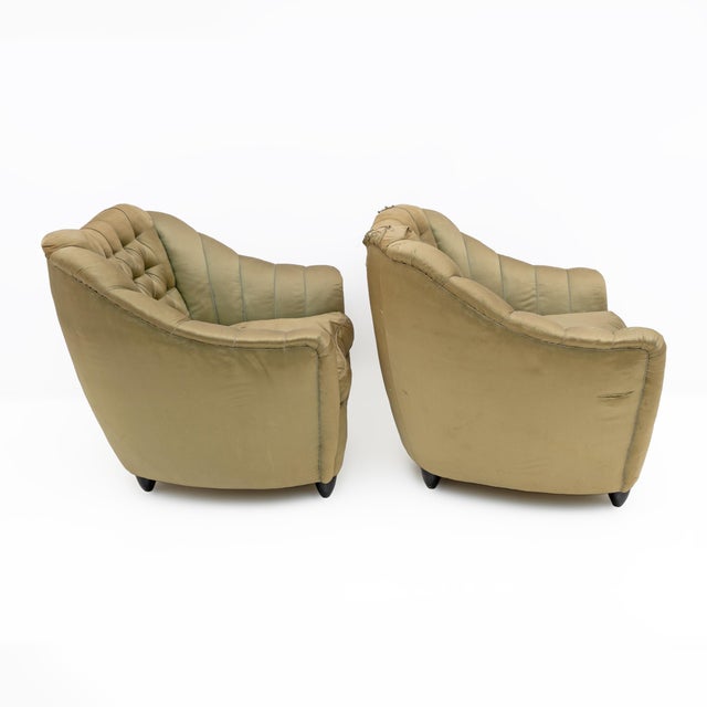 Gio Ponti Mid-Century Modern Curved Chairs by Gio Ponti, 1940s, Set of 2 For Sale - Image 4 of 7