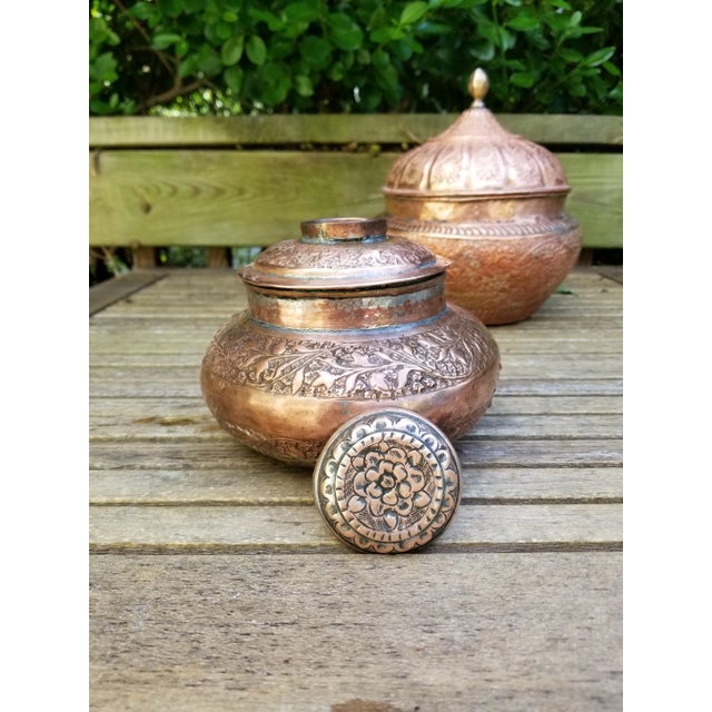 Antique Copper Pakistani Small Storage Jar For Sale - Image 9 of 12