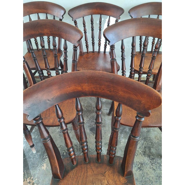 Antique Farmhouse Dining Chairs in Oak, Befos, Set of 6 For Sale - Image 6 of 9