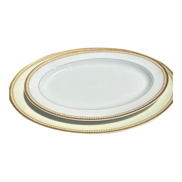 1920s Haviland and Co. Limoges Schleiger 278 Pattern Platters - Set of 2 For Sale