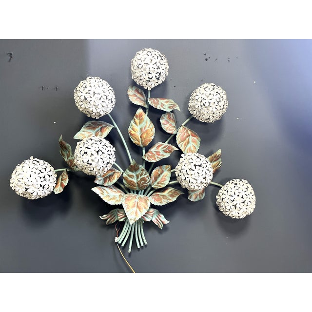 Metal Vintage Floral Wall Lamp from Hans Kögl, 1970s For Sale - Image 7 of 13