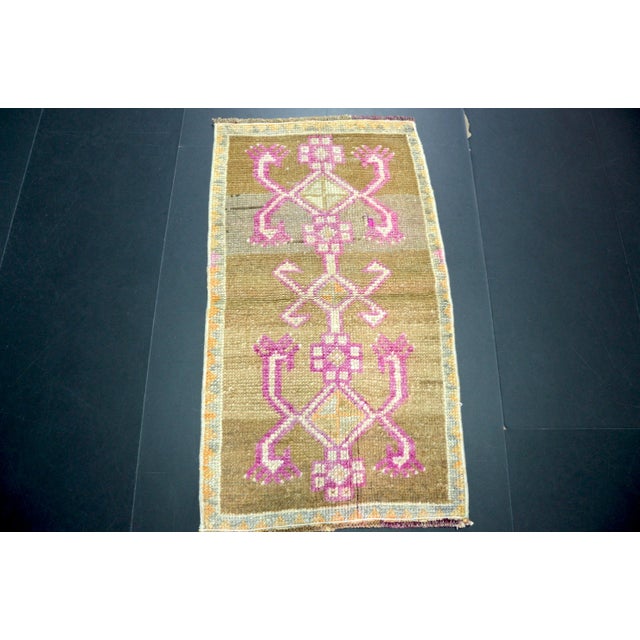 Tribal Vintage Handmade Oushak Wool Rug For Sale - Image 3 of 6