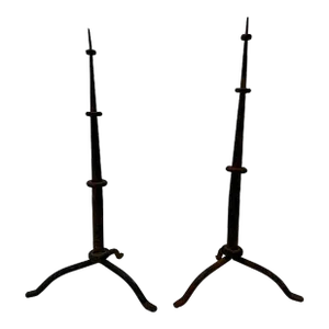 Pair, Antique Spanish Colonial Style Iron Prickets