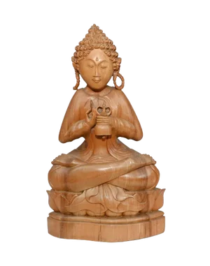 Carved Burmese Buddha Statue