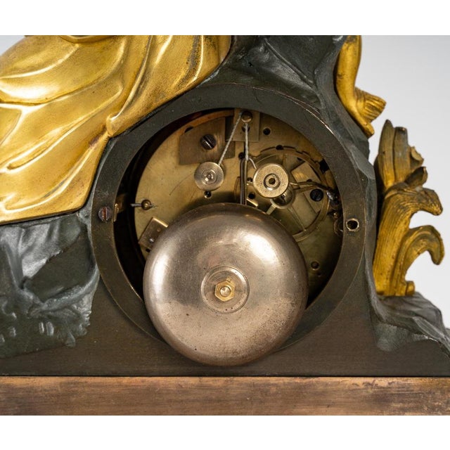 Clock in gilt and patinated bronze, period napoleon iii, 19th century. Good working condition measures: h: 38 cm, w: 28...