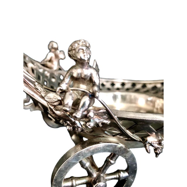 Late 19th Century Silver Plate 19th-Century Miniature Chariot for Wine or Condiments For Sale - Image 5 of 8