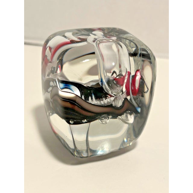 Set of Three 1990s Schmidt Rhea Signed Handblown Art Glass Abstract Paperweights For Sale - Image 4 of 10