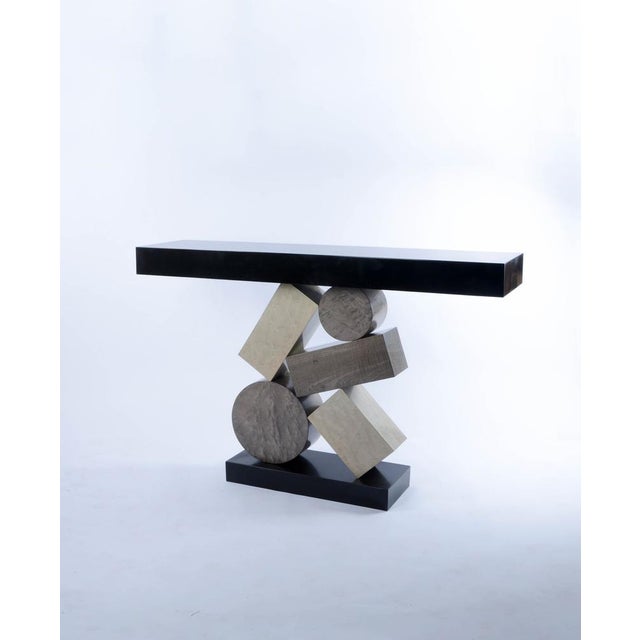 Grey and Black Stack Console by Aymeric Lefort For Sale - Image 10 of 18