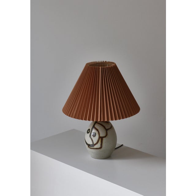 Brown Scandinavian Modern Table Lamp from AP Stoneware, Bornholm, Denmark, 1970s For Sale - Image 8 of 15