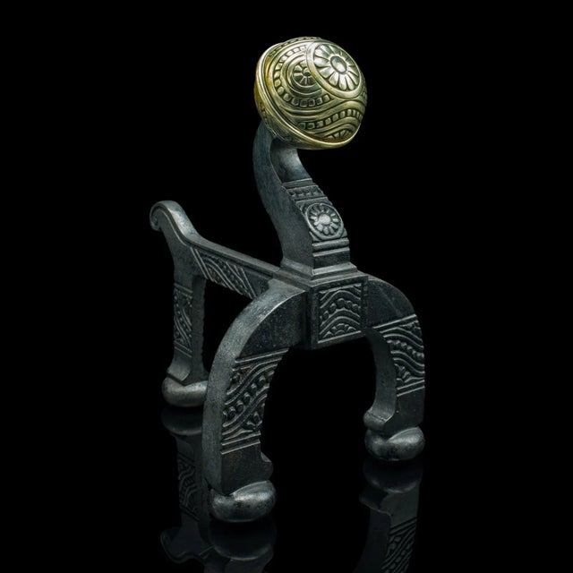 Victorian 1880s Antique Victorian English Decorative Firedogs For Sale - Image 3 of 12