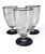 1930s Set 5 Vintage Black Footed & Rimmed Etched Crystal Glass Stemware Juice Glasses. 1930s For Sale - Image 5 of 8