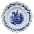English Blue & White Plate Rooster & Cat Brown Westhead and Moore, Circa 1890 For Sale
