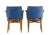 Blue Set of Mid 20th Century Teak and Leather Armchairs, 1950s For Sale - Image 8 of 9
