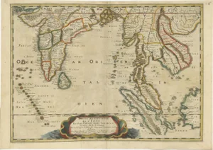 Map of Southern India and Southeast Asia by Nicolas Sanson, 1654