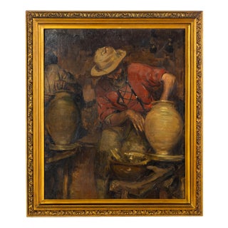 Alves Cardoso, Potter, 1927, Oil Painting on Canvas For Sale