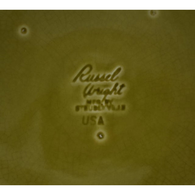 Vintage 1950s Russel Wright Steubenville Avocado Green Casserole With Stick Handle For Sale - Image 12 of 13