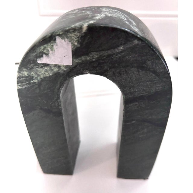 White 3 Pieces Set of Marble Bookends Decor For Sale - Image 8 of 12