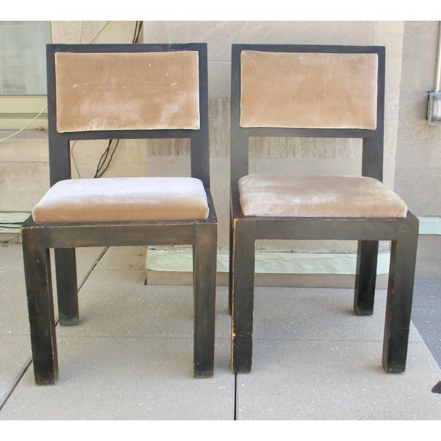 Jean Michael Frank Style Ebonized Side Chairs- Pair of 2 For Sale - Image 9 of 9