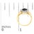 10K Yellow Gold 1/2 Cttw Round & Baguette Cut Diamond Pear Shaped Domed Pavé Cluster with Halo Cocktail Ring (J-K Color, I1-I2 Clarity) - Size 8 For Sale In New York - Image 6 of 6