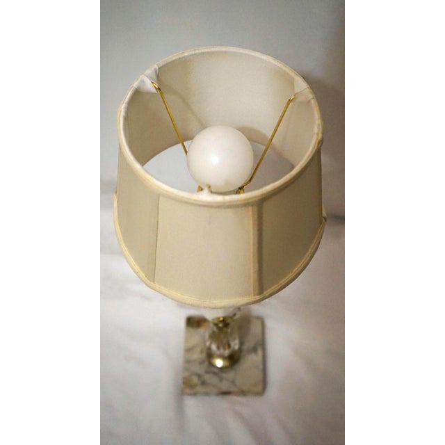 Mid 20th Century Italian Stacked Vintage Crystal Lamp With Marble Base For Sale - Image 11 of 12