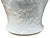 White Monochrome Round Relief Floral Motif Ceramic General Temple Jar For Sale - Image 9 of 14
