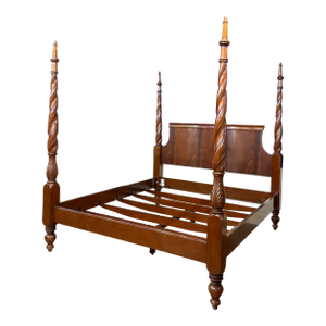 Traditional King Size Mahogany Plantation Poster Bed by Leighton Hall - Showroom Sample