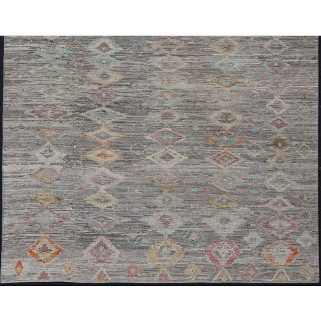 Casual Modern Afghan Tribal Rug by Keivan Woven Arts, 10'1 X 13'10 For Sale - Image 4 of 8