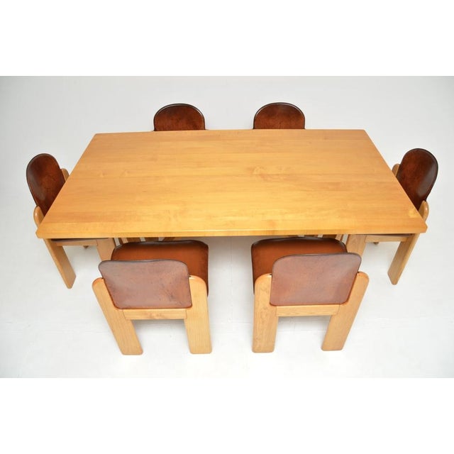 Brown Vintage Italian Dining Table and Chairs from Silvio Coppola, 1970, Set of 7 For Sale - Image 8 of 17