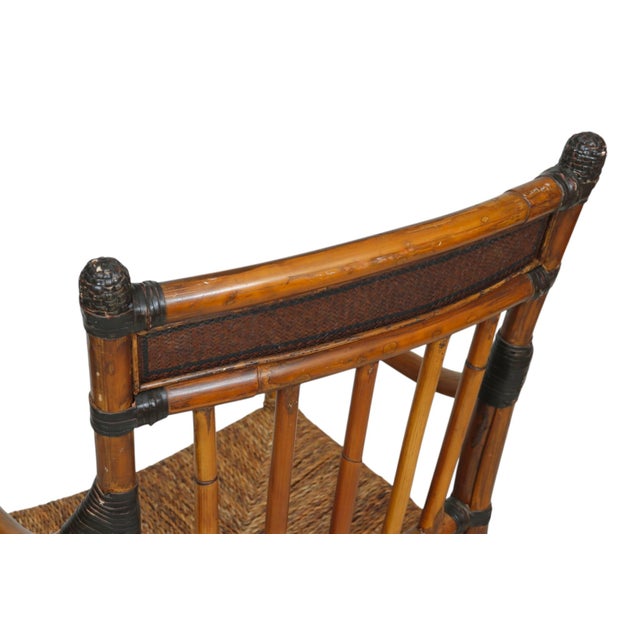 Wood Rush Seat Bamboo Dining Chairs, Set of 10 For Sale - Image 7 of 11