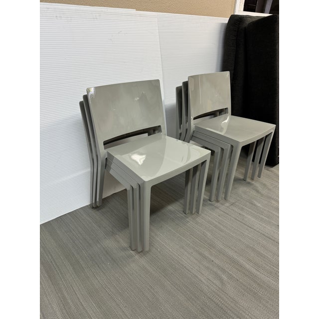 Piero Lissoni for Kartell Lizz Stacking Chairs, Set of Six For Sale - Image 10 of 12