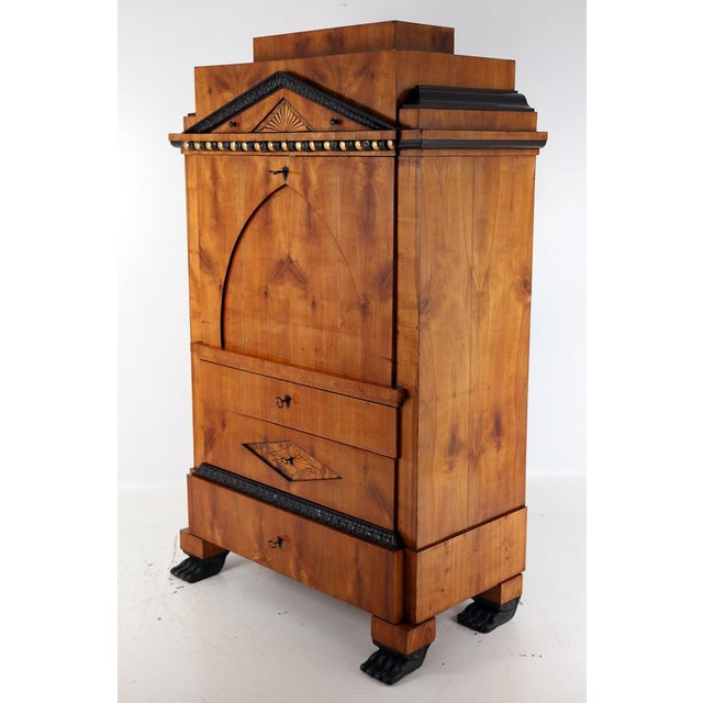 Antique Empire Secretaire in Cherry, 1810 For Sale - Image 6 of 18