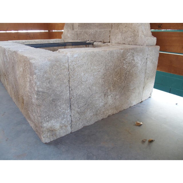 Stone Gray Bédoin Carved Limestone Wall Fountain From Provence, France For Sale - Image 8 of 12