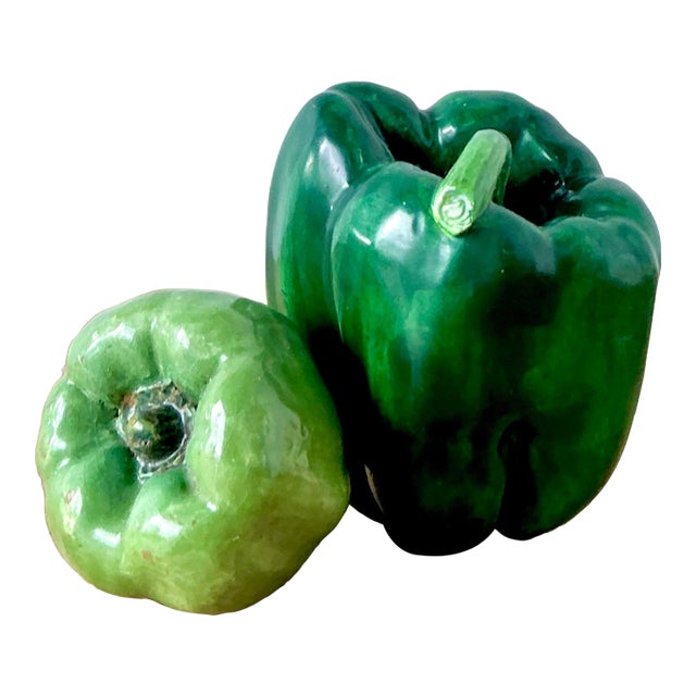 Vintage Italian Glazed Ceramic Bell Peppers For Sale