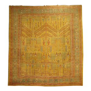 Garden of Paradise Willow Tree Antique Oushak 20th Century Oversize Rug