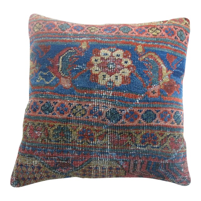 Early 20th Century Traditional Mahal Rug Pillow For Sale