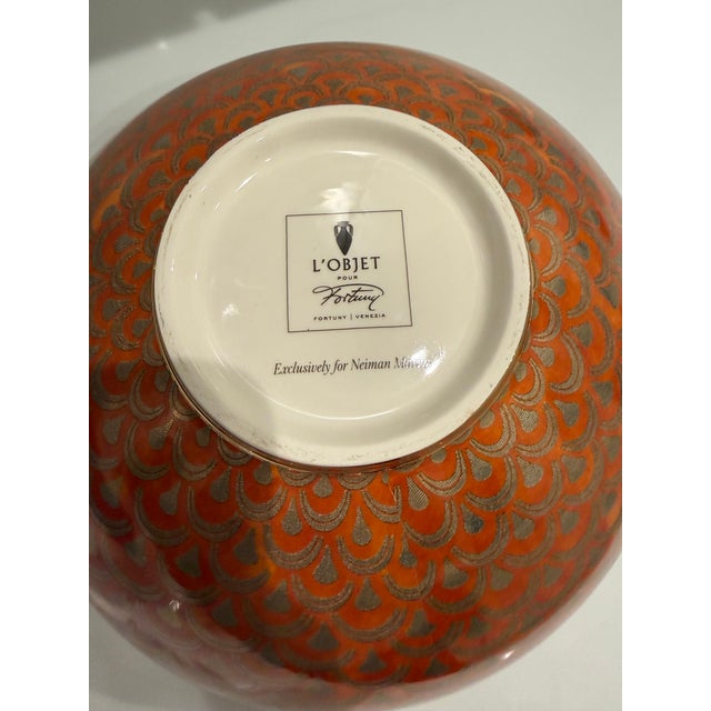L’OBJET pour Fortuny “Fortuny | Venezia” Orange & Gold Serving/Decorative Bowl A striking L’OBJET pour Fortuny “Fortuny...