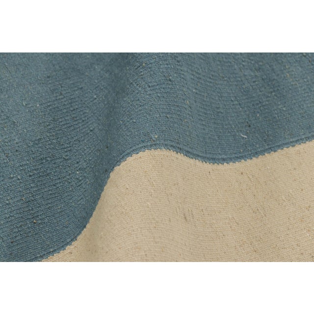 Textile Rug & Kilim’s Contemporary Kilim in Beige, Blue and Gray Tones For Sale - Image 7 of 8