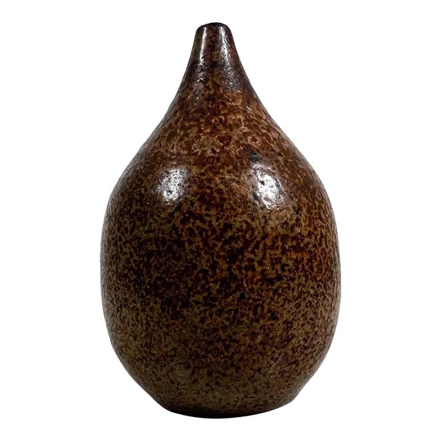 1970s Modern Studio Art Speckled Glazed Weed Pot Bud Vase For Sale